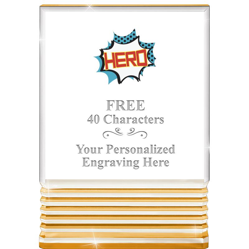 3.5"x5"GOLD ROCKWELL ACRYLIC