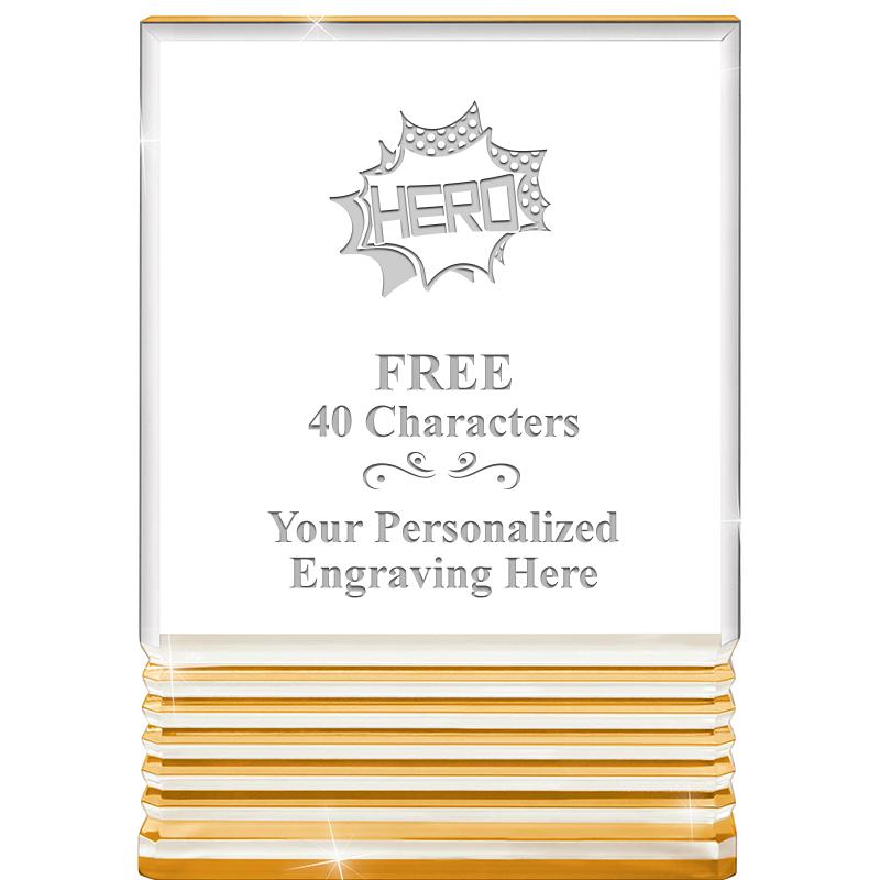 3.5"x5"GOLD ROCKWELL ACRYLIC