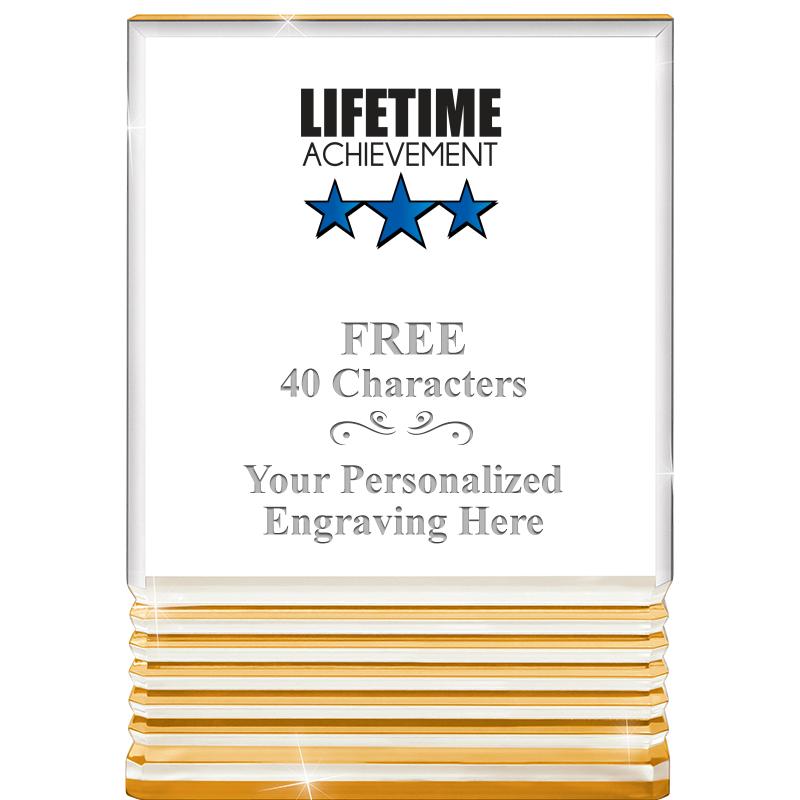 3.5"x5"GOLD ROCKWELL ACRYLIC