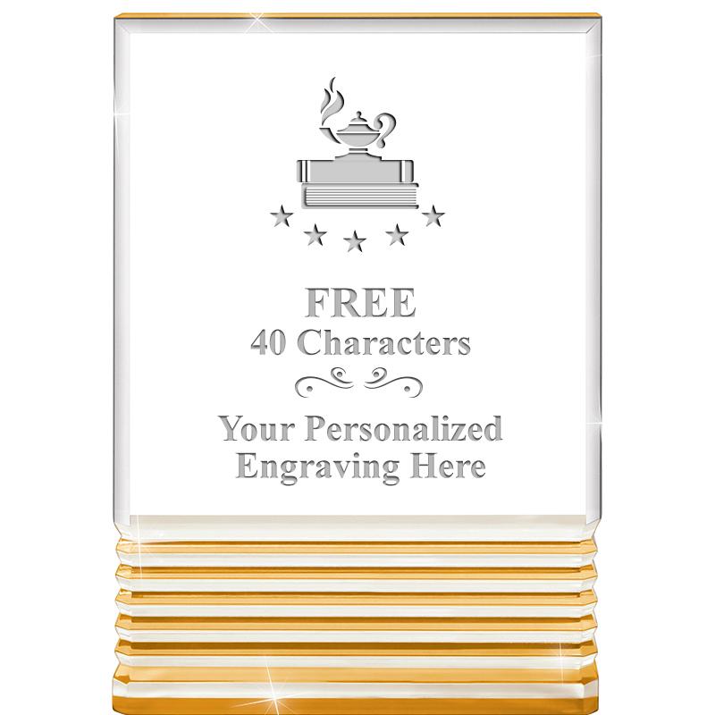 3.5"x5"GOLD ROCKWELL ACRYLIC