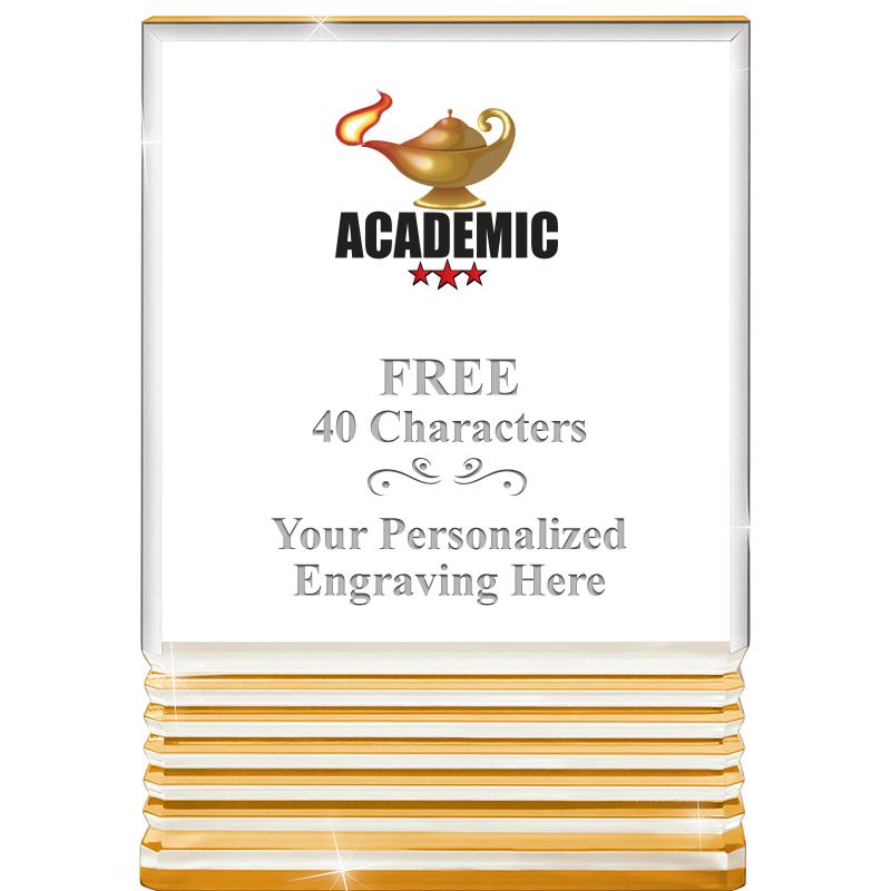 3.5"x5"GOLD ROCKWELL ACRYLIC