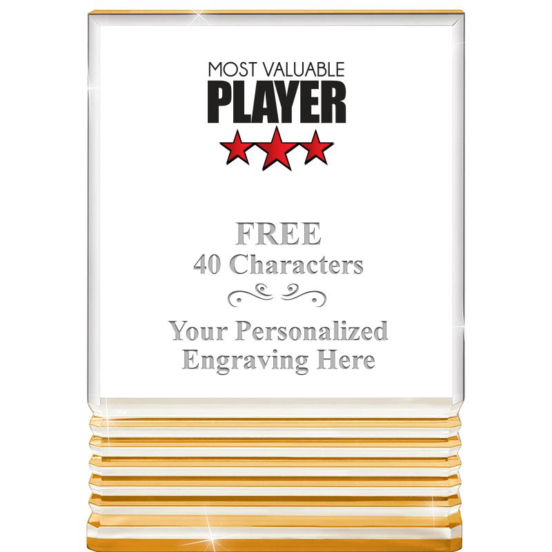 3.5"x5"GOLD ROCKWELL ACRYLIC