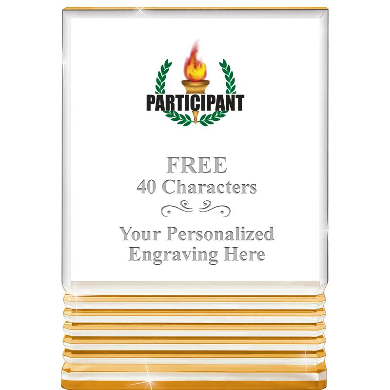 3.5"x5"GOLD ROCKWELL ACRYLIC