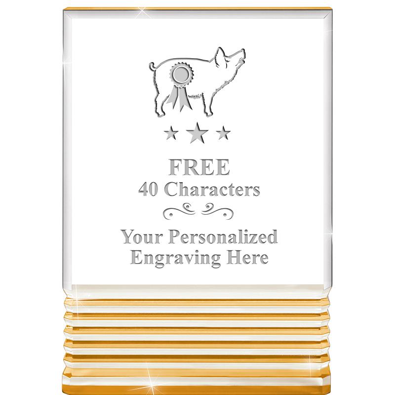 3.5"x5"GOLD ROCKWELL ACRYLIC