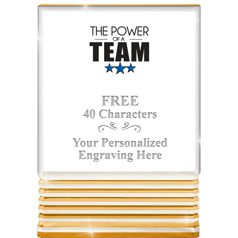 3.5"x5"GOLD ROCKWELL ACRYLIC