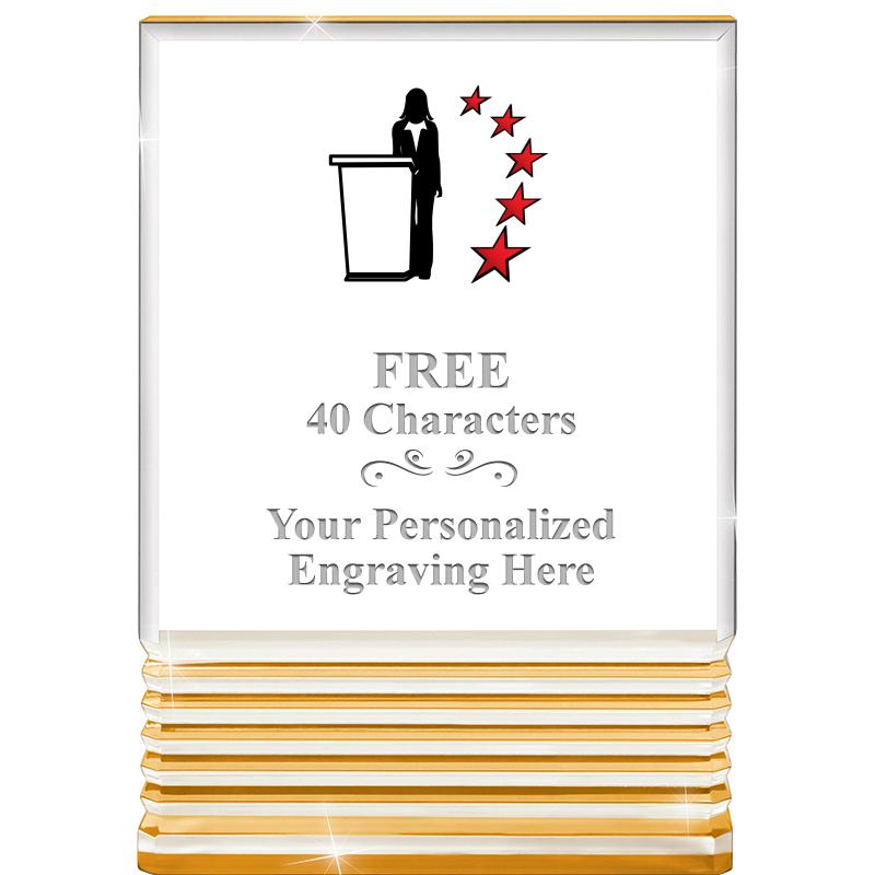 3.5"x5"GOLD ROCKWELL ACRYLIC