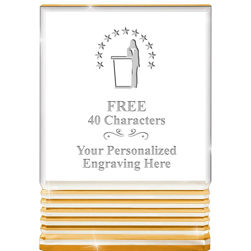 3.5"x5"GOLD ROCKWELL ACRYLIC