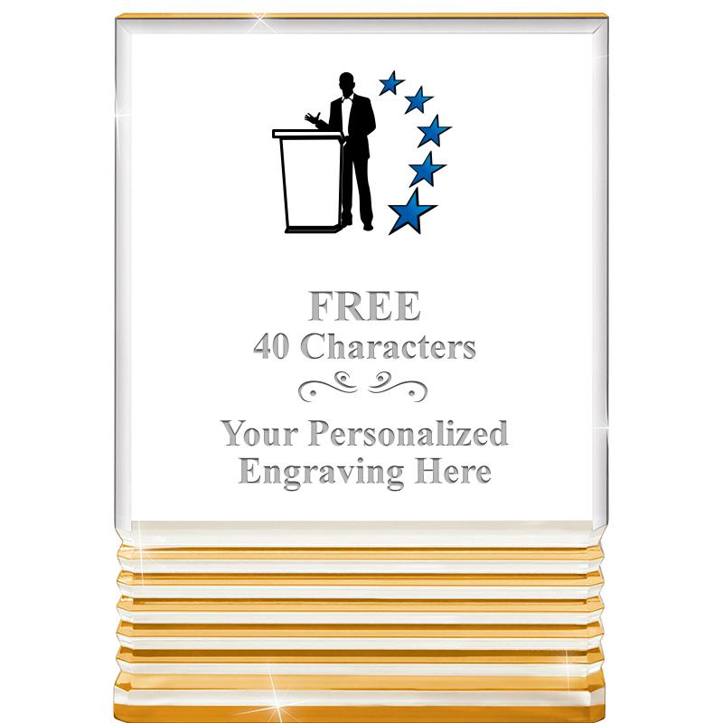 3.5"x5"GOLD ROCKWELL ACRYLIC