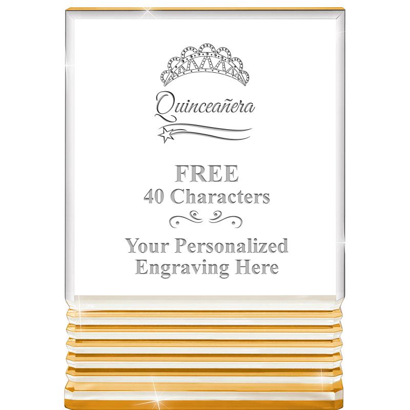 3.5"x5"GOLD ROCKWELL ACRYLIC