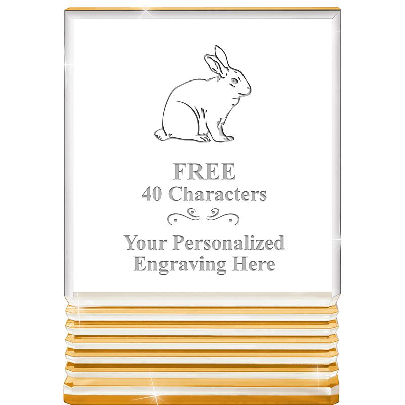 3.5"x5"GOLD ROCKWELL ACRYLIC