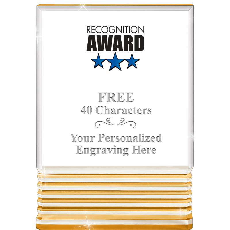 3.5"x5"GOLD ROCKWELL ACRYLIC