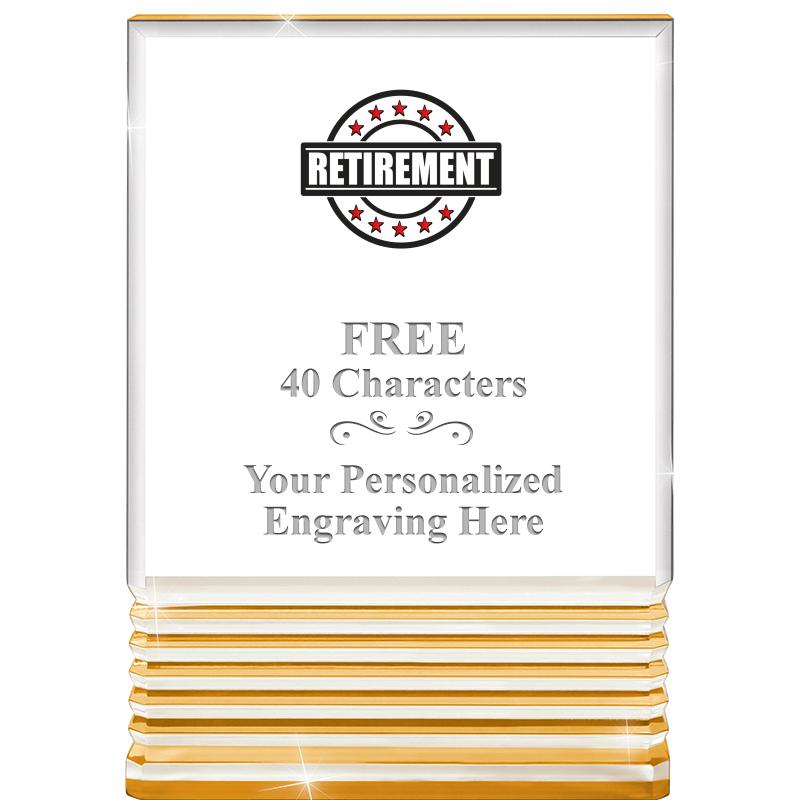 3.5"x5"GOLD ROCKWELL ACRYLIC