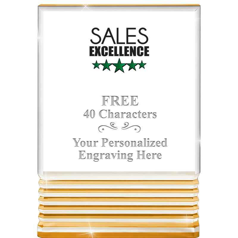 3.5"x5"GOLD ROCKWELL ACRYLIC