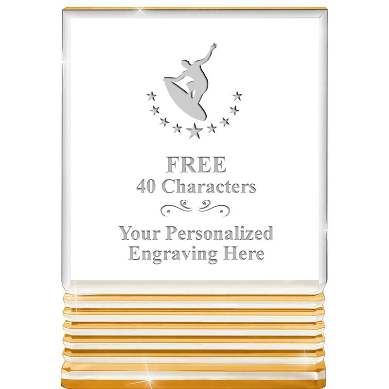 3.5"x5"GOLD ROCKWELL ACRYLIC