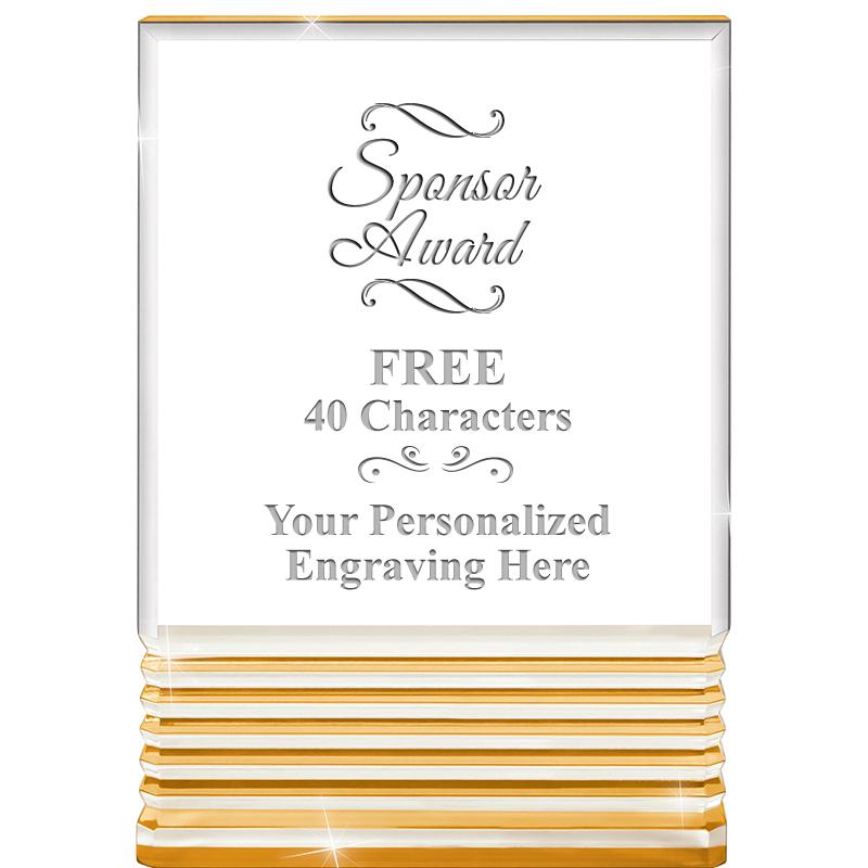 3.5"x5"GOLD ROCKWELL ACRYLIC