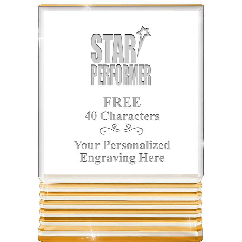 3.5"x5"GOLD ROCKWELL ACRYLIC