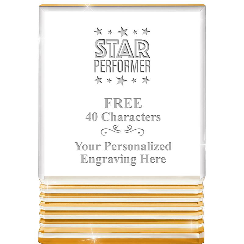 3.5"x5"GOLD ROCKWELL ACRYLIC