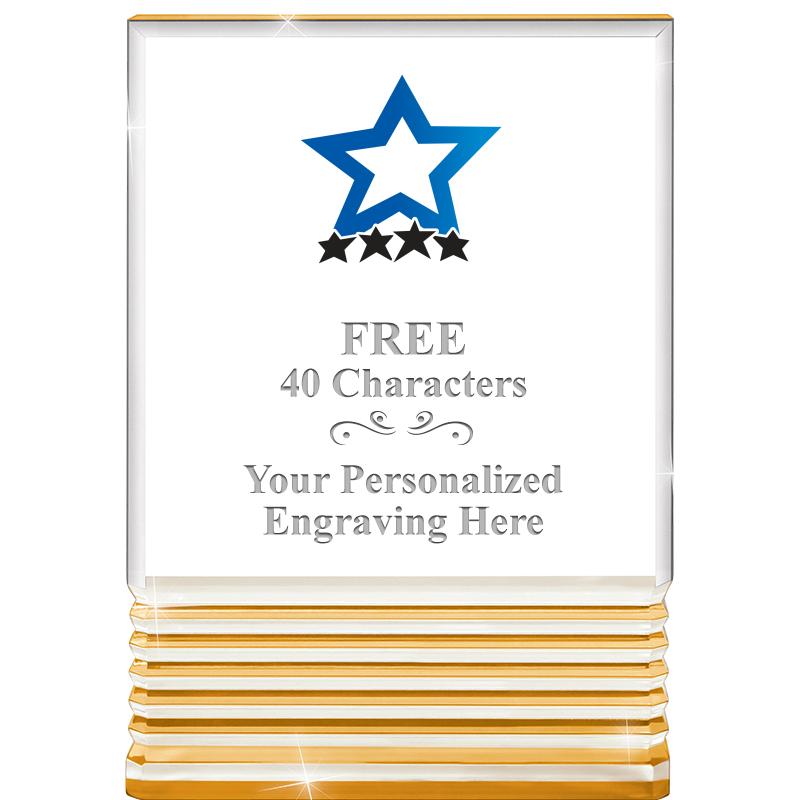 3.5"x5"GOLD ROCKWELL ACRYLIC