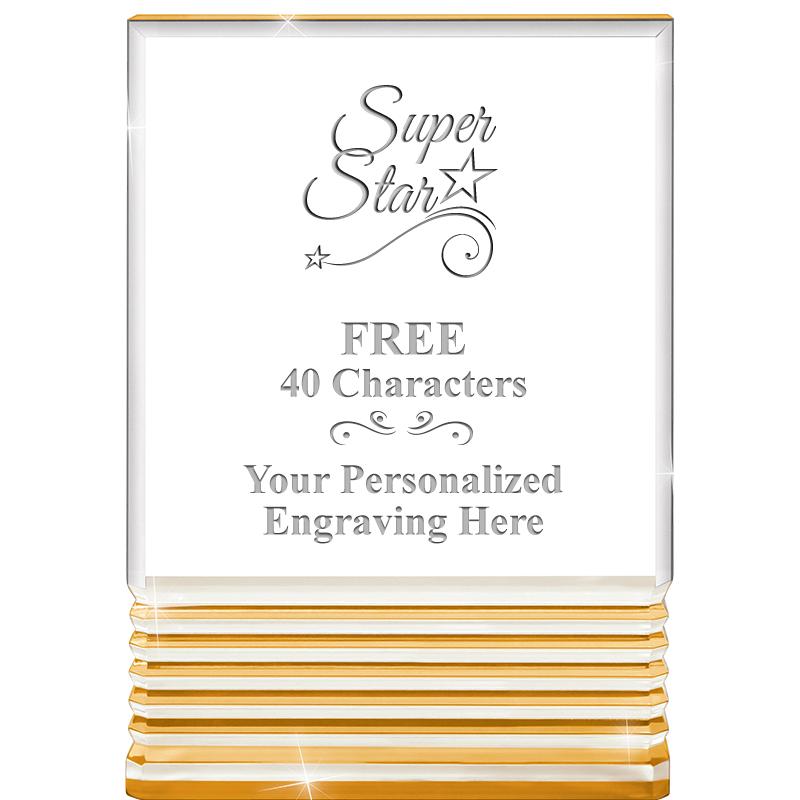 3.5"x5"GOLD ROCKWELL ACRYLIC