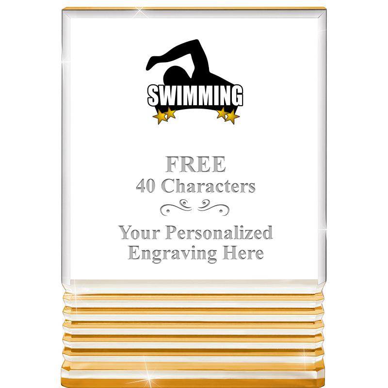 3.5"x5"GOLD ROCKWELL ACRYLIC