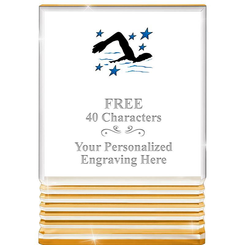 3.5"x5"GOLD ROCKWELL ACRYLIC