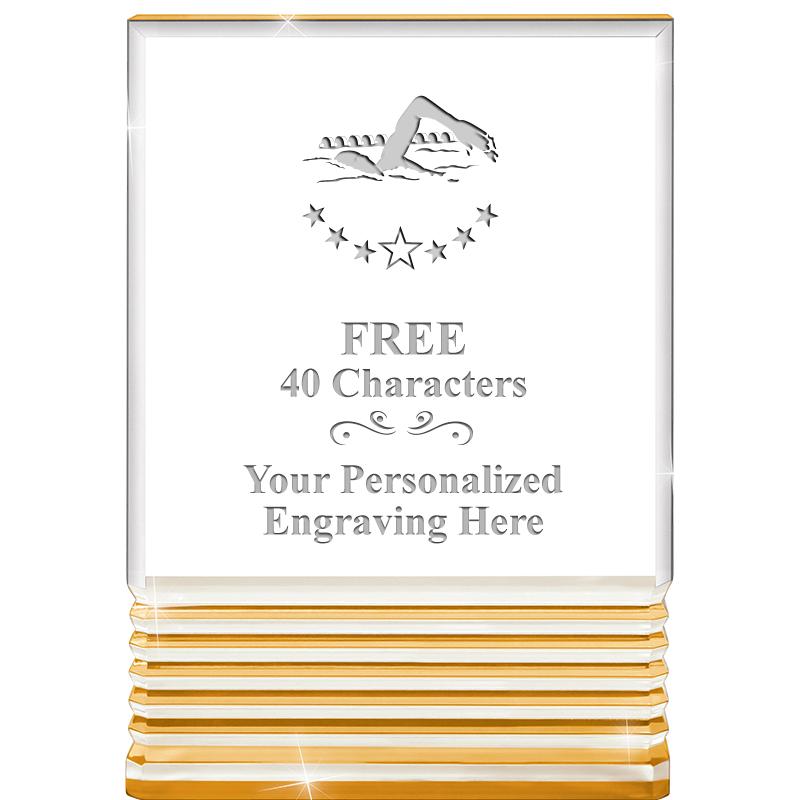 3.5"x5"GOLD ROCKWELL ACRYLIC