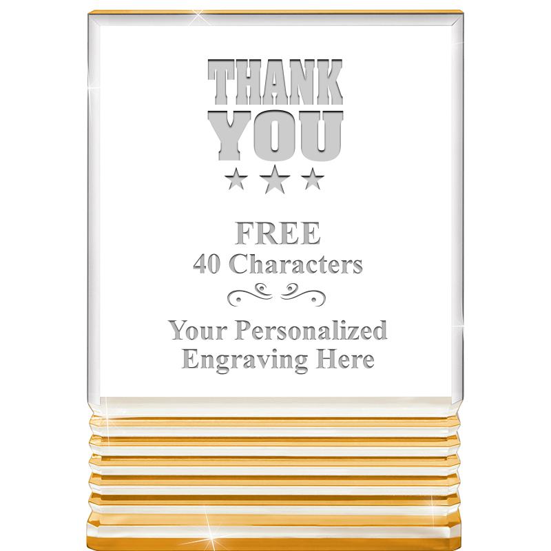 3.5"x5"GOLD ROCKWELL ACRYLIC