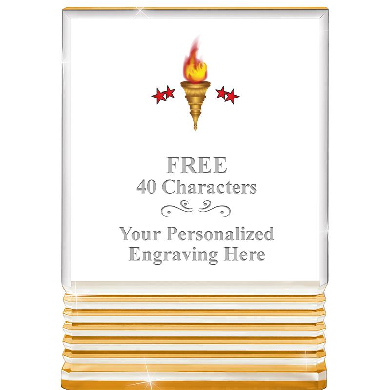 3.5"x5"GOLD ROCKWELL ACRYLIC