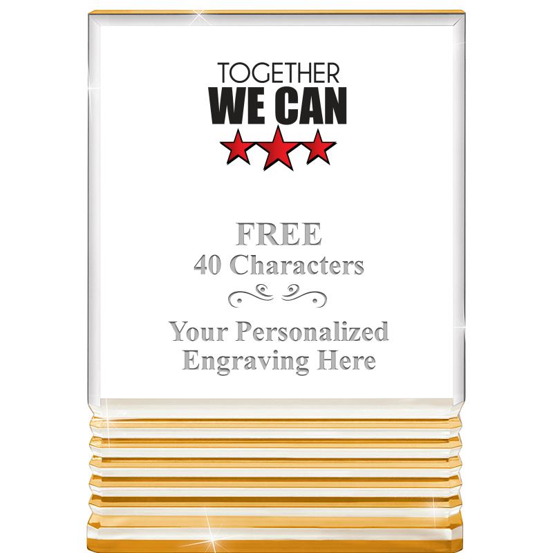 3.5"x5"GOLD ROCKWELL ACRYLIC