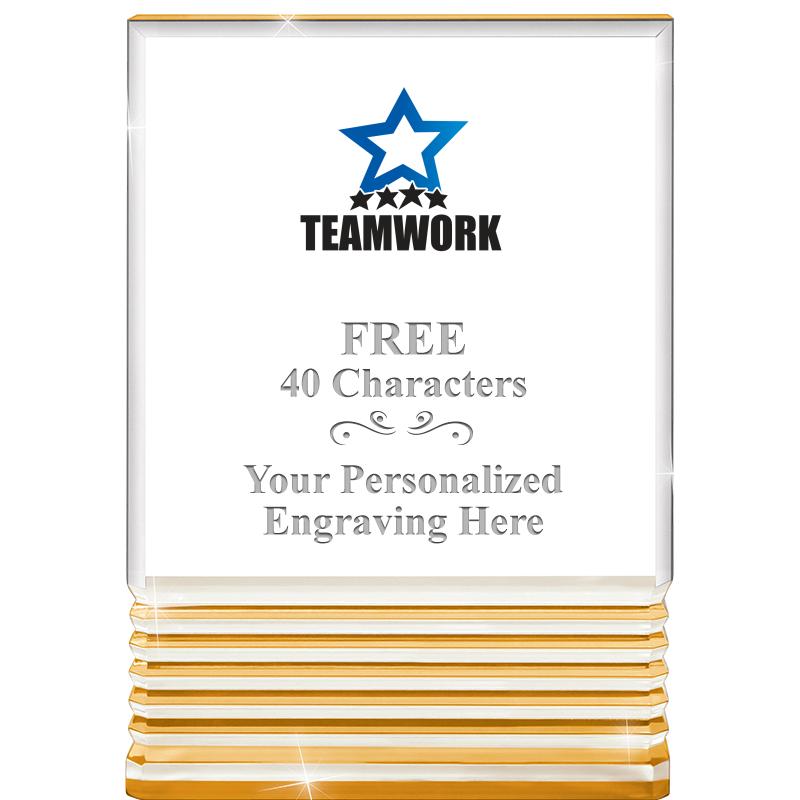 3.5"x5"GOLD ROCKWELL ACRYLIC