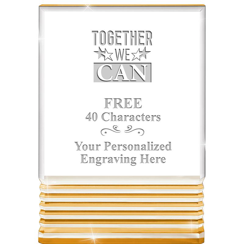 3.5"x5"GOLD ROCKWELL ACRYLIC