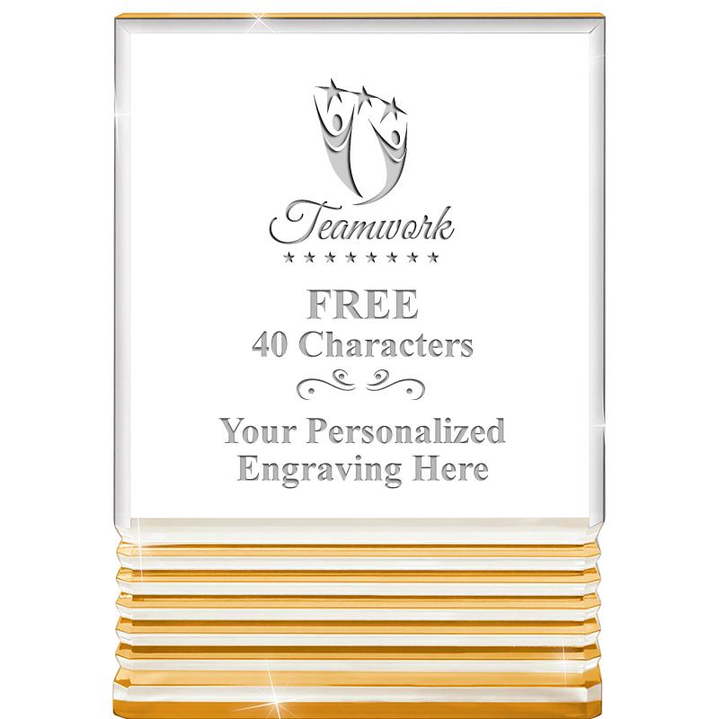 3.5"x5"GOLD ROCKWELL ACRYLIC