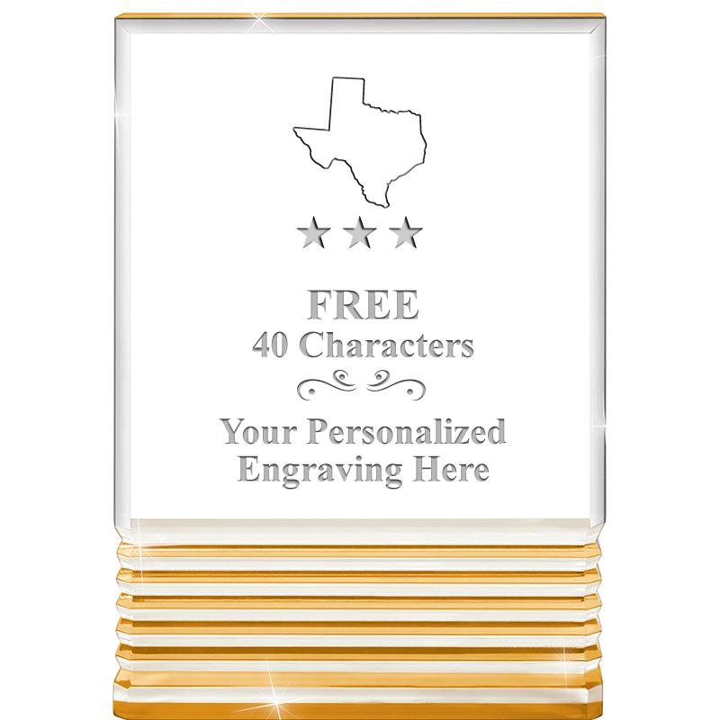 3.5"x5"GOLD ROCKWELL ACRYLIC