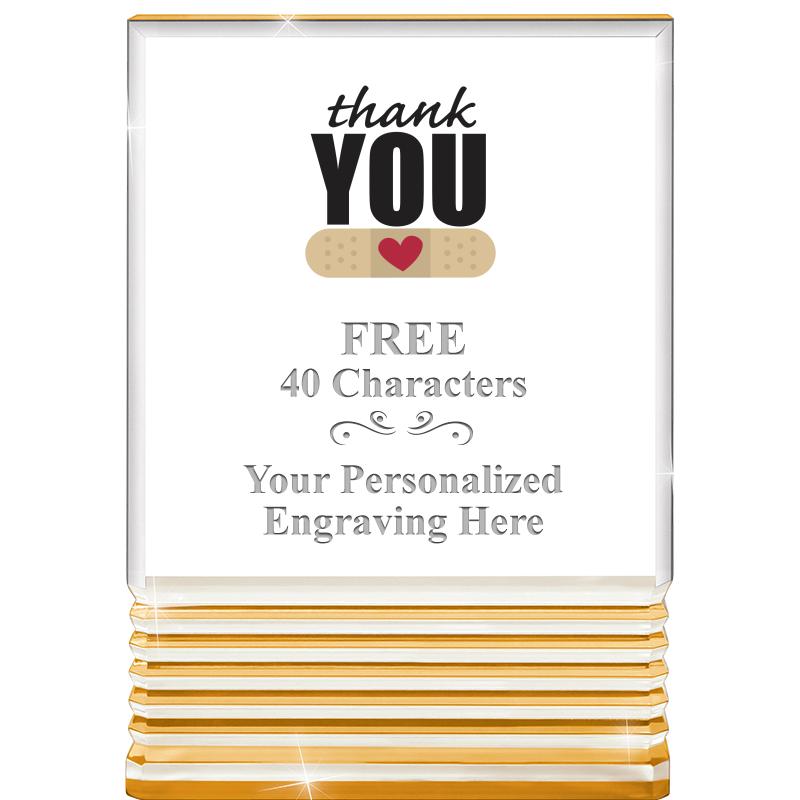 3.5"x5"GOLD ROCKWELL ACRYLIC