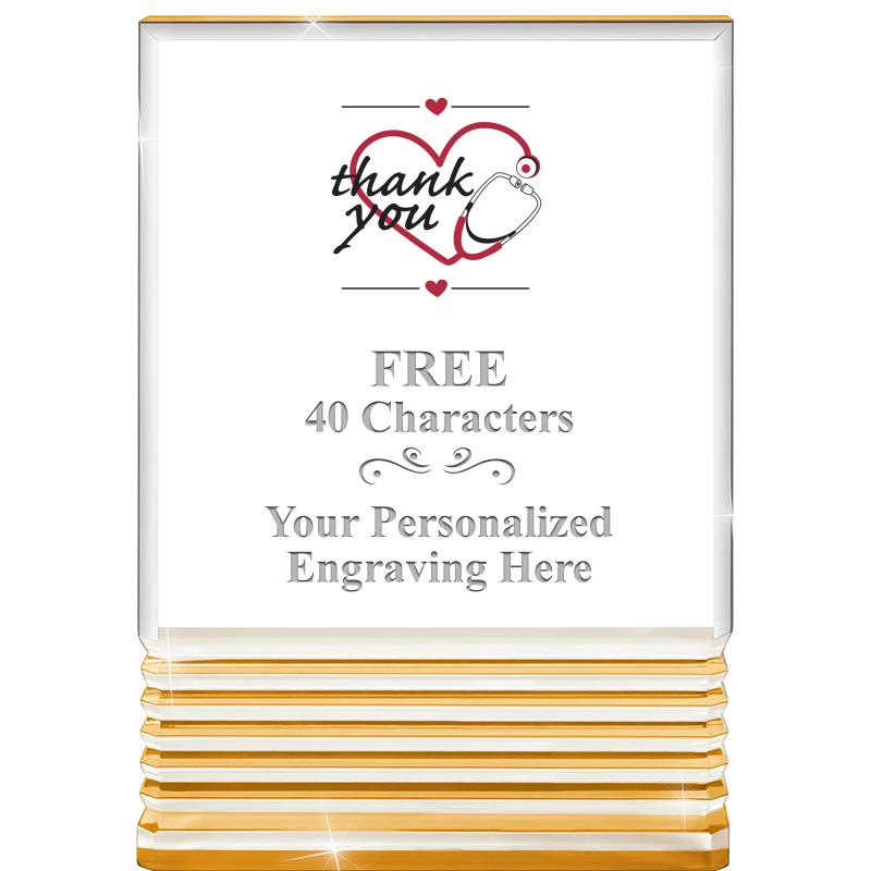 3.5"x5"GOLD ROCKWELL ACRYLIC