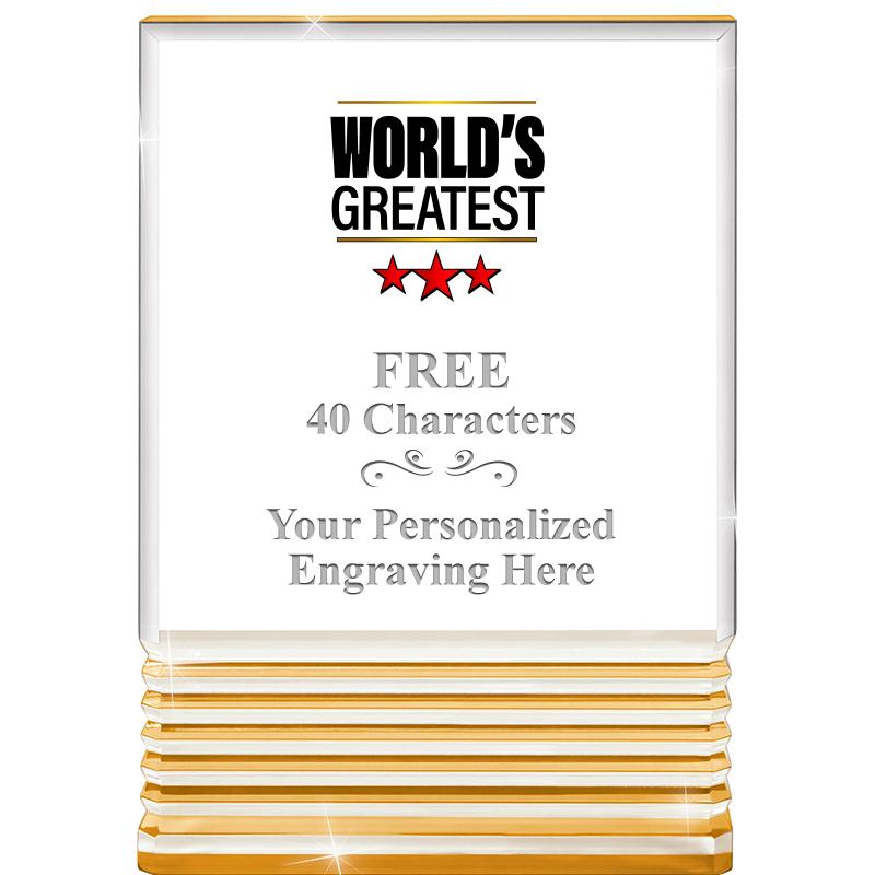 3.5"x5"GOLD ROCKWELL ACRYLIC