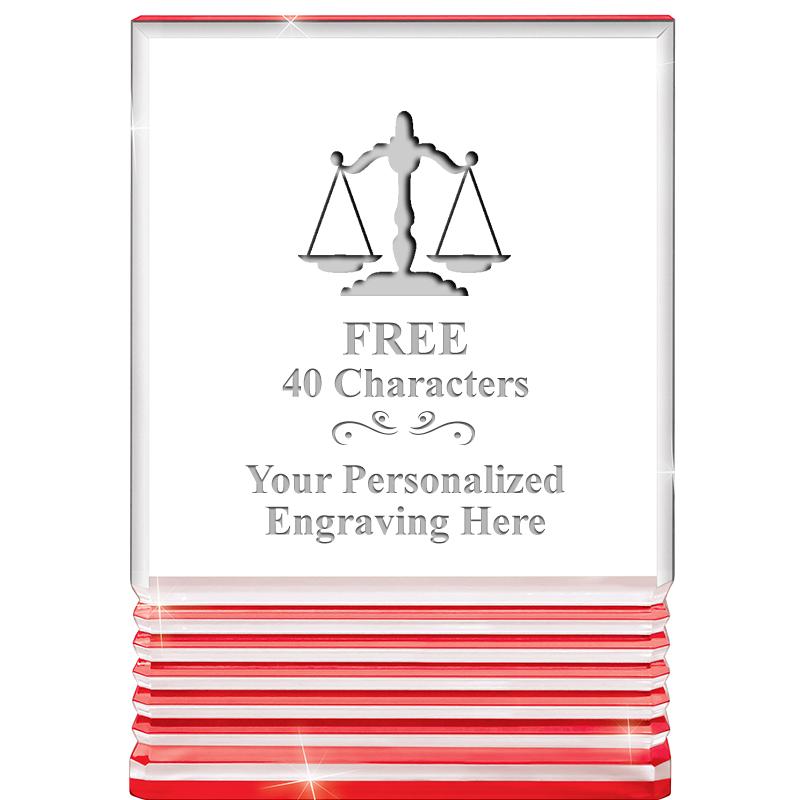 3.5"x5"RED ROCKWELL ACRYLIC