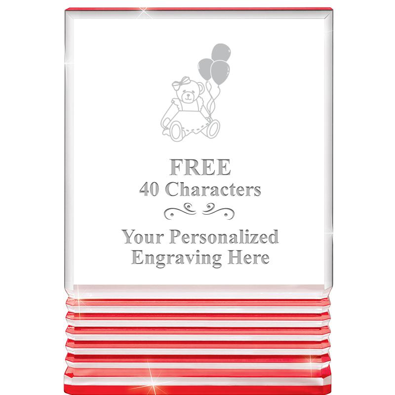 3.5"x5"RED ROCKWELL ACRYLIC