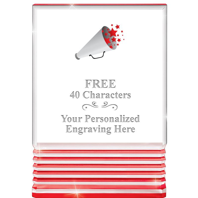 3.5"x5"RED ROCKWELL ACRYLIC