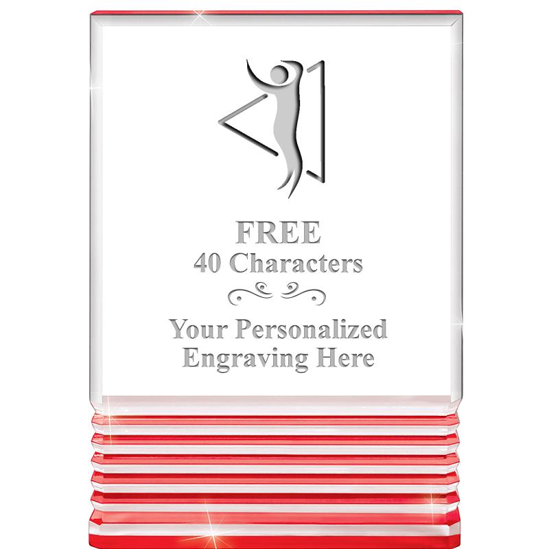 3.5"x5"RED ROCKWELL ACRYLIC