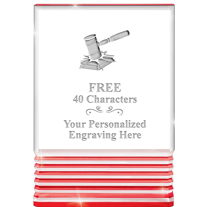 3.5"x5"RED ROCKWELL ACRYLIC