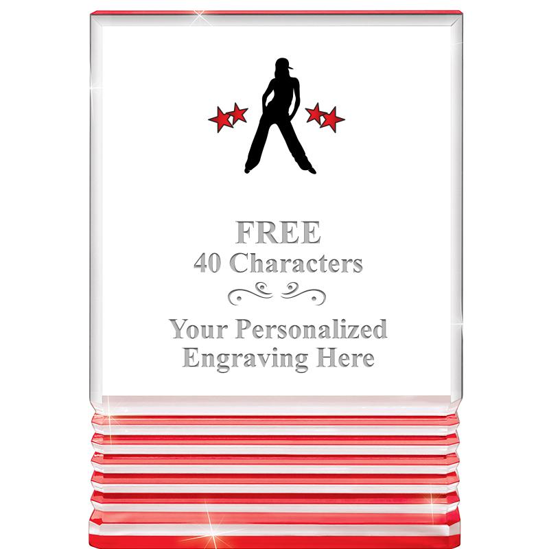 3.5"x5"RED ROCKWELL ACRYLIC