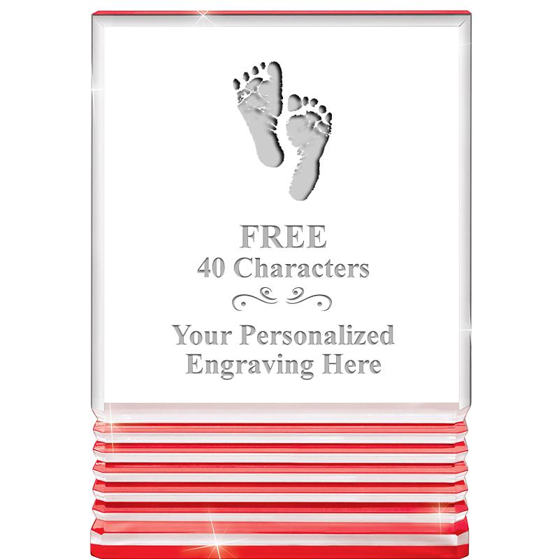 3.5"x5"RED ROCKWELL ACRYLIC