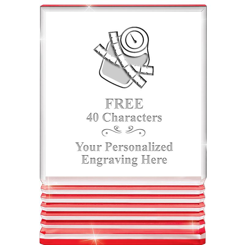 3.5"x5"RED ROCKWELL ACRYLIC