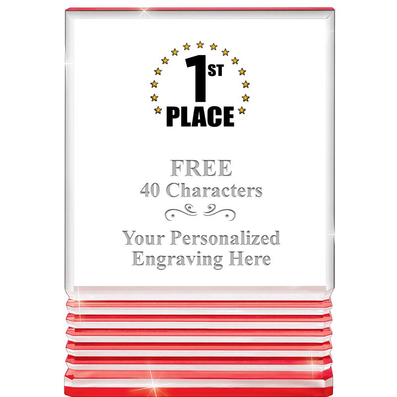 3.5"x5"RED ROCKWELL ACRYLIC