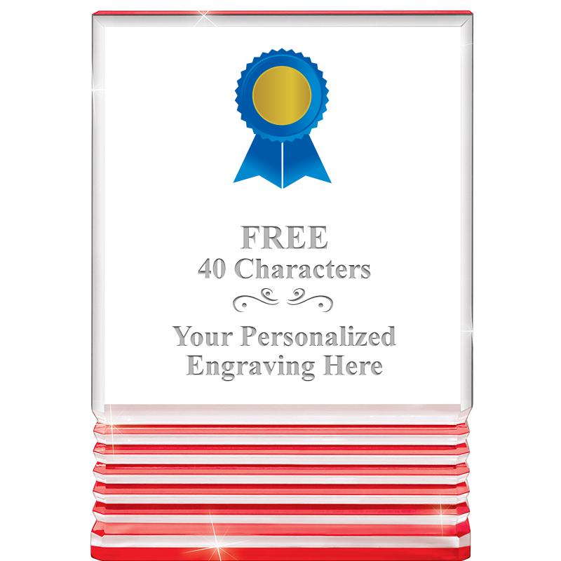 3.5"x5"RED ROCKWELL ACRYLIC