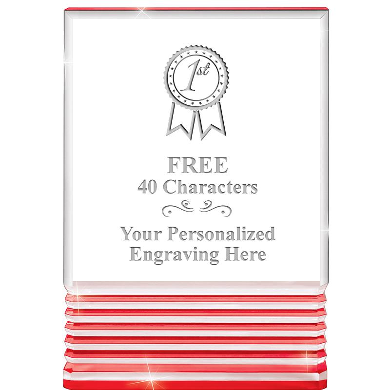 3.5"x5"RED ROCKWELL ACRYLIC