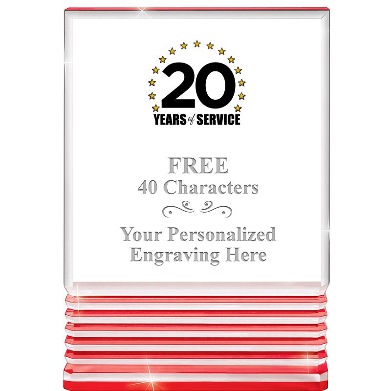 3.5"x5"RED ROCKWELL ACRYLIC