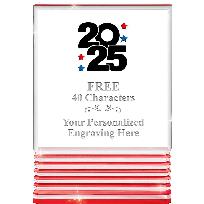 3.5"x5"RED ROCKWELL ACRYLIC