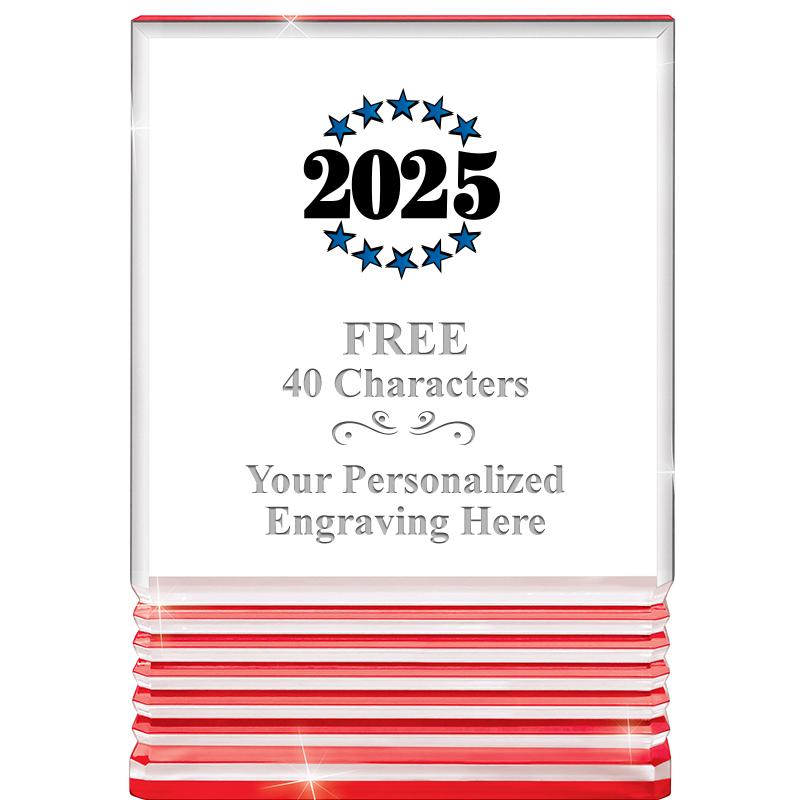 3.5"x5"RED ROCKWELL ACRYLIC